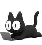 Katito, la mascota de AlToque, armando el mapa en su computadora
