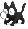 Katito, la mascota de AlToque, buscando con una lupa lo que falta